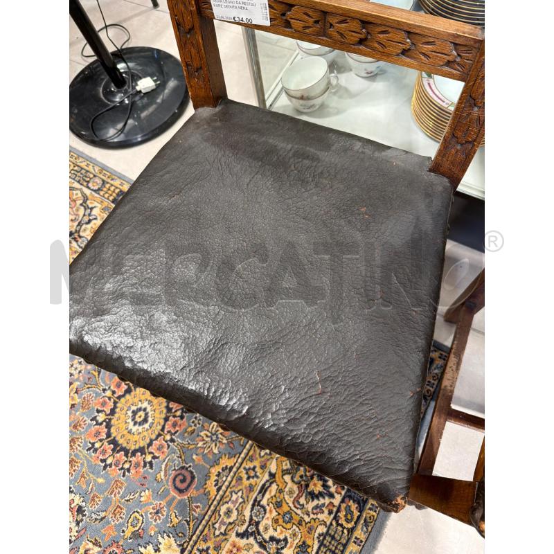 SEDIA LEGNO DA RESTAURARE SEDUTA NERA | Mercatino dell'Usato San giovanni teatino 5