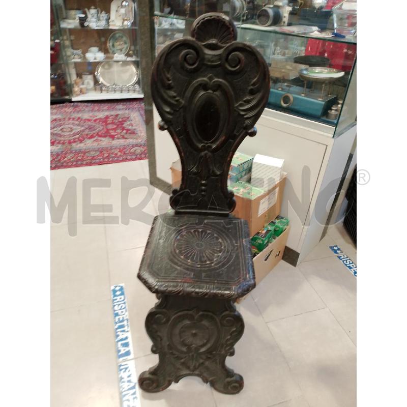 SEDIA NERA INTAGLIATA LEGNO | Mercatino dell'Usato San giovanni teatino 1