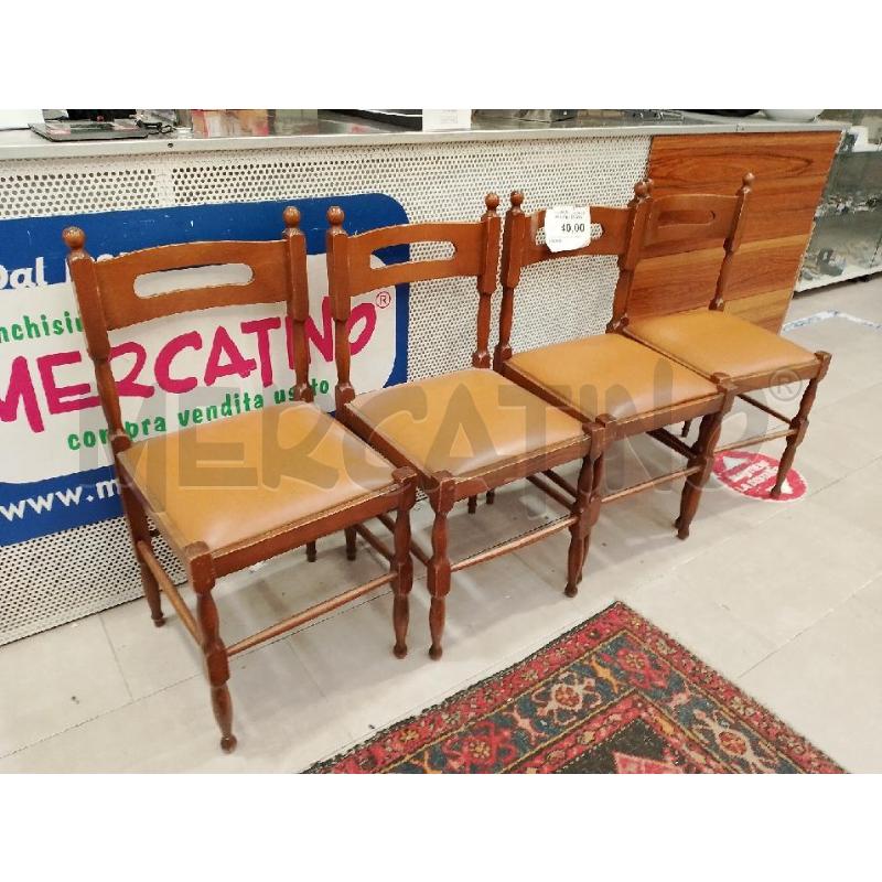 SEDIE PZ. 4 SEDUTA MARRONE LEGNO | Mercatino dell'Usato San giovanni teatino 1