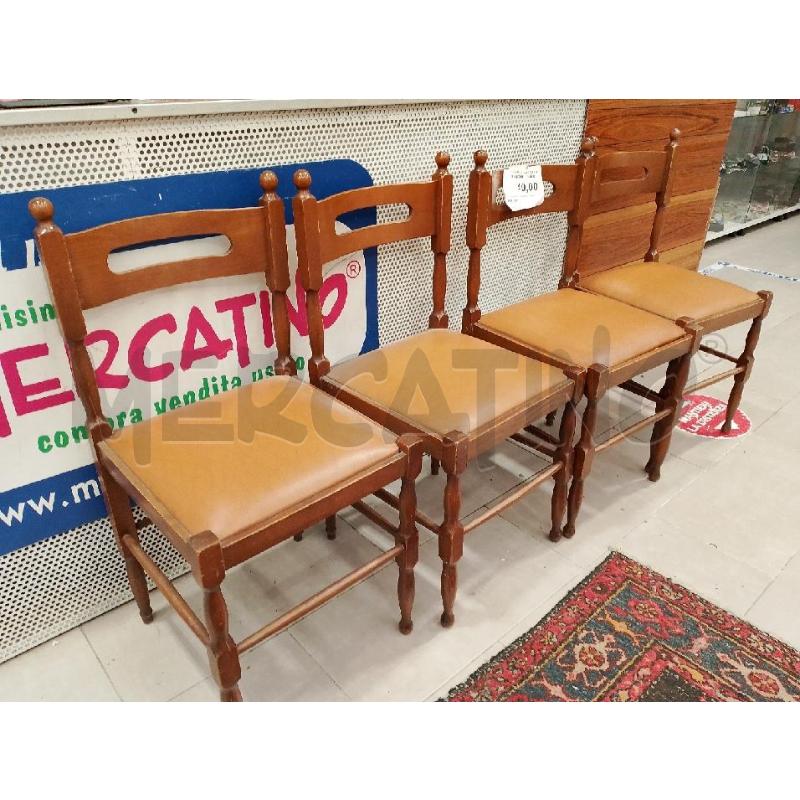SEDIE PZ. 4 SEDUTA MARRONE LEGNO | Mercatino dell'Usato San giovanni teatino 3