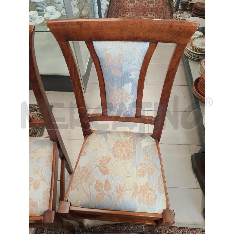 SEDIE PZ 4 LEGNO SEDUTA AZZURRA FIORI ARANCIONI | Mercatino dell'Usato San giovanni teatino 2