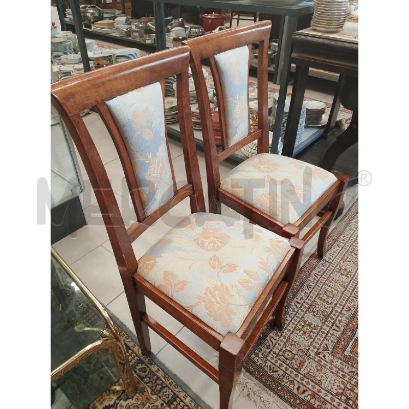 SEDIE PZ 4 LEGNO SEDUTA AZZURRA FIORI ARANCIONI | Mercatino dell'Usato San giovanni teatino 3