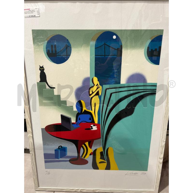 SERIGRAFIA A FIRMA KOSTABA TAVOLO ROSSO | Mercatino dell'Usato San giovanni teatino 1