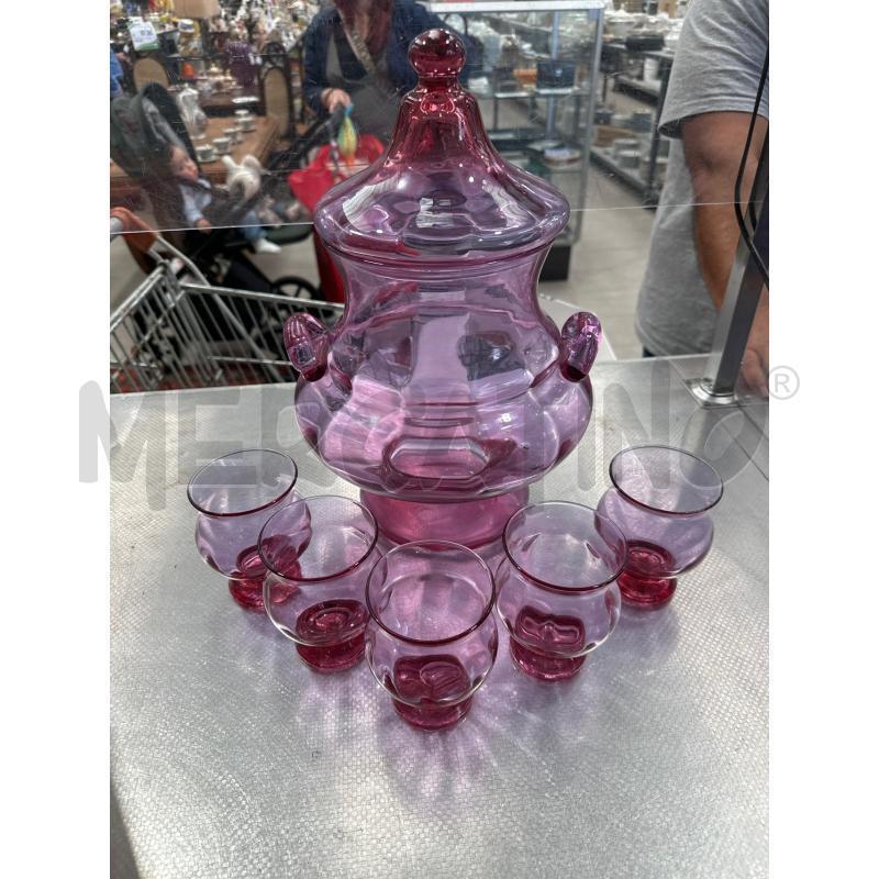 SERVIZIO COPPA + 5 BICCHIERI SANGRIA ROSA | Mercatino dell'Usato San giovanni teatino 1