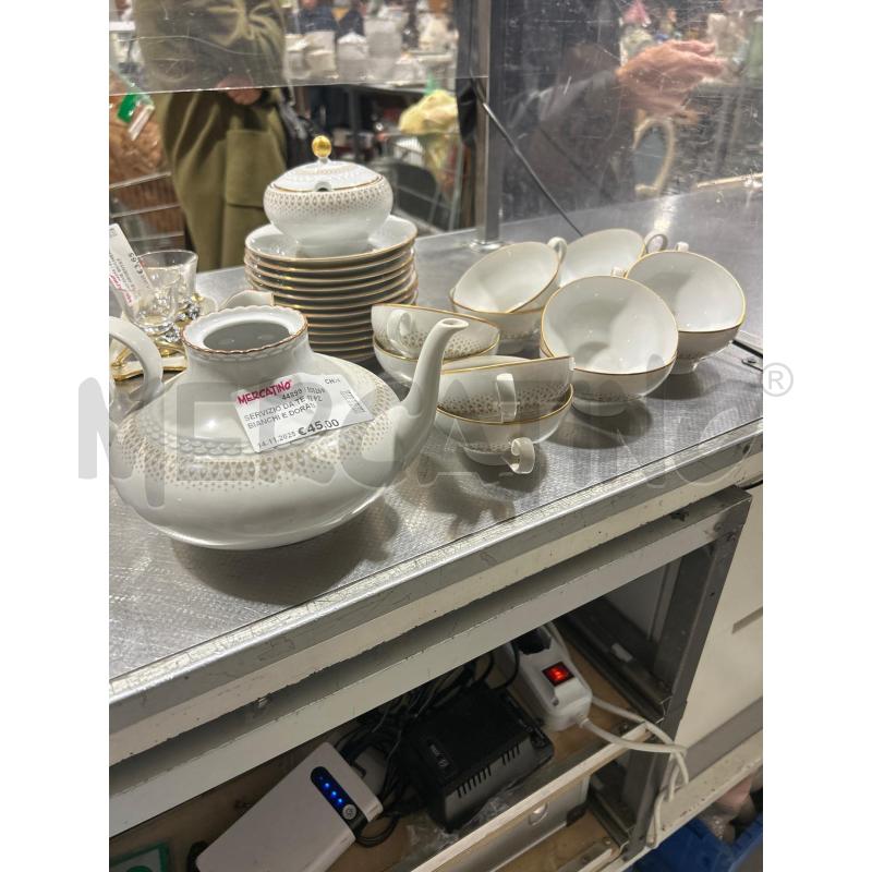 SERVIZIO DA TE 12 PZ BIANCHI E DORATI | Mercatino dell'Usato San giovanni teatino 1