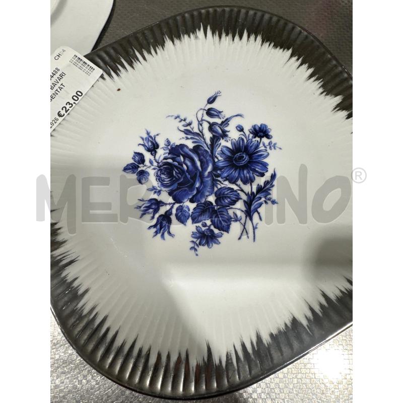 SERVIZIO DOLCI BAVARIA BORDO ARGENTATO FIORI BLU | Mercatino dell'Usato San giovanni teatino 2