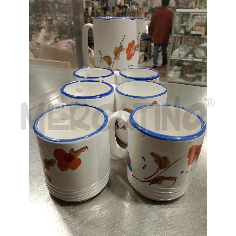 SERVIZIO TAZZE CERAMICA BORDO BLU | Mercatino dell'Usato San giovanni teatino 1