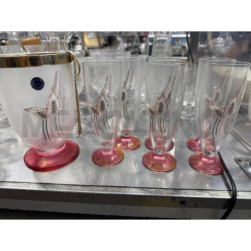 SERVIZI PZ. 6 + SECCHIELLO GHIACCIO BASE ROSA | Mercatino dell'Usato San giovanni teatino 1