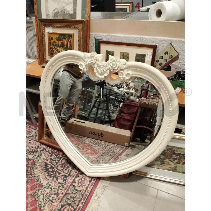 SPECCHIO CUORE BIANCO ROSE  | Mercatino dell'Usato San giovanni teatino 1