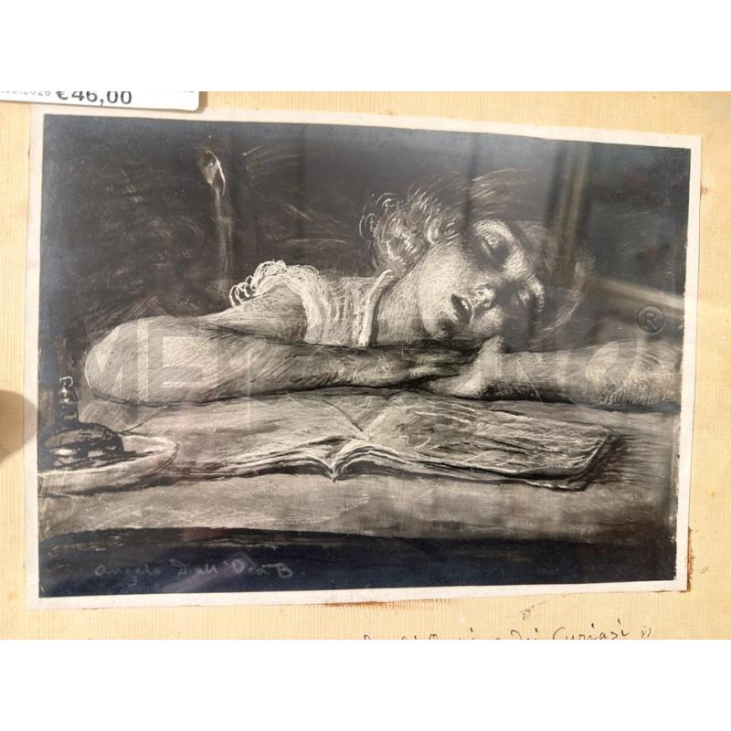 STAMPA VECCHIA ANGELO DALL'OCA BIANCA CON DEDICA 17X24CM PIU' CORNICE | Mercatino dell'Usato San giovanni teatino 1