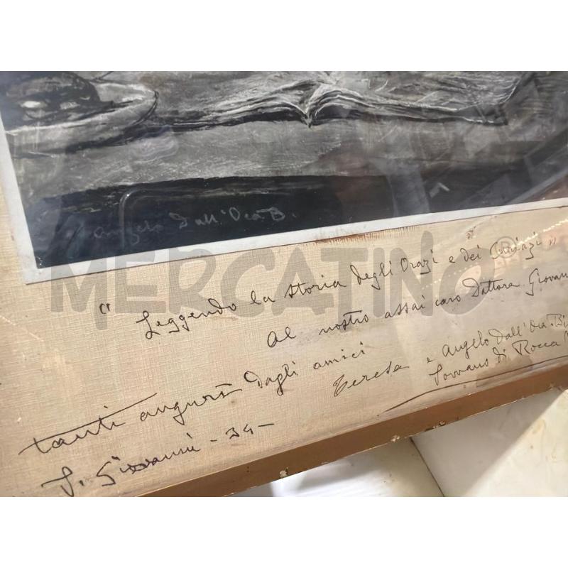 STAMPA VECCHIA ANGELO DALL'OCA BIANCA CON DEDICA 17X24CM PIU' CORNICE | Mercatino dell'Usato San giovanni teatino 4