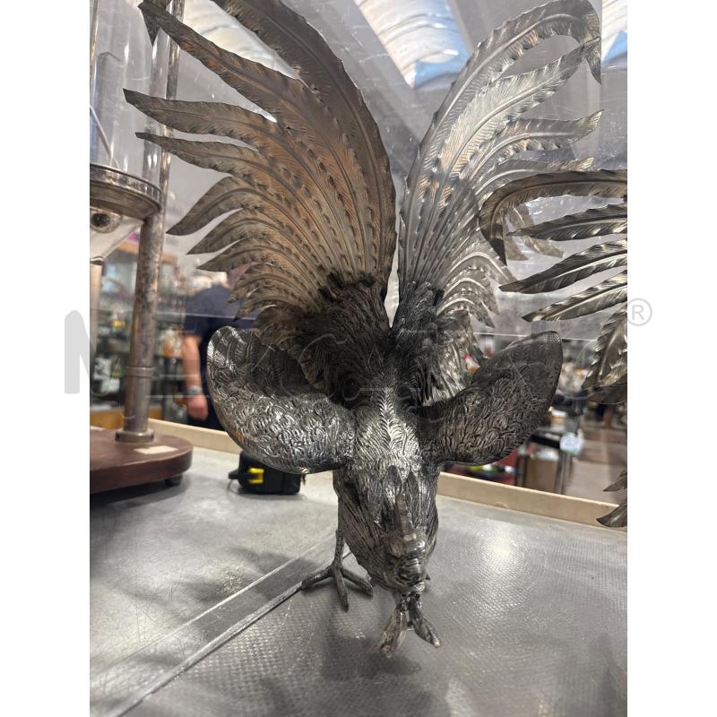 STATUETTA GALLI COPPIA COMBATTIMENTO METALLO | Mercatino dell'Usato San giovanni teatino 3