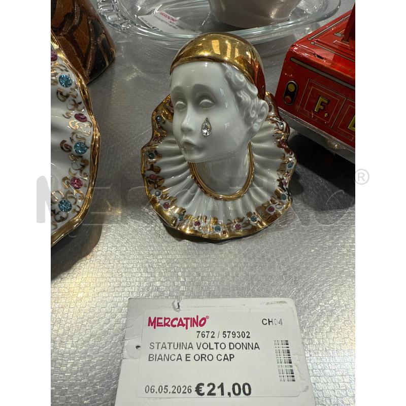 STATUINA VOLTO DONNA BIANCA E ORO CAPODIMONTE  | Mercatino dell'Usato San giovanni teatino 1