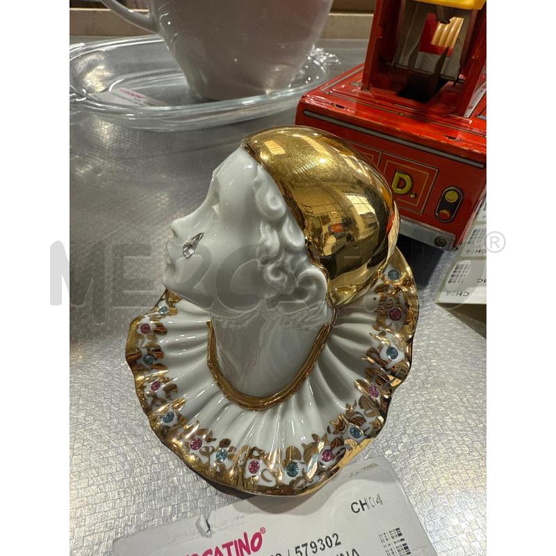 STATUINA VOLTO DONNA BIANCA E ORO CAPODIMONTE  | Mercatino dell'Usato San giovanni teatino 2