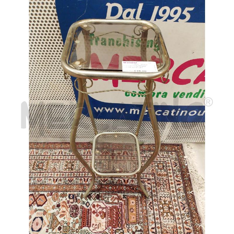 TAVOLINO DUE RIPIANI OTTONE PIANO VETRO | Mercatino dell'Usato San giovanni teatino 1