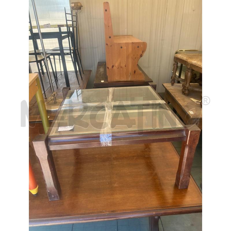 TAVOLINO QUADRATO PIANO LEGNO VETRO | Mercatino dell'Usato San giovanni teatino 1