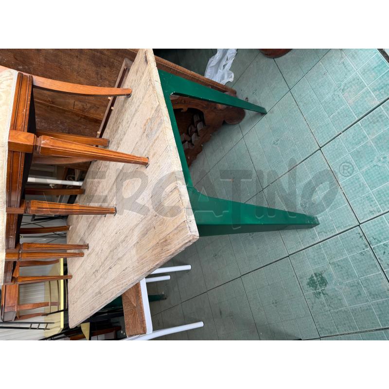 TAVOLO RETTANGOLARE STILE INDUSTRIALE BASE METALLO PIANO LEGNO | Mercatino dell'Usato San giovanni teatino 1