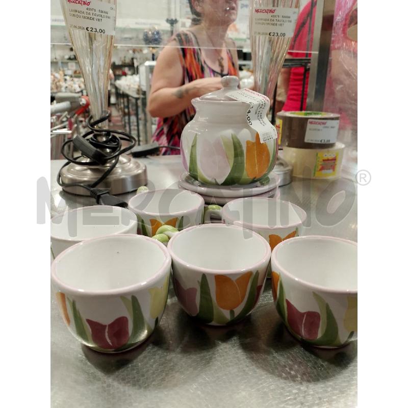 TAZZINE CAFFE TULIPANI DA 6 CON ZUCCHERIERA UNGHERESI SAROSPATAK | Mercatino dell'Usato San giovanni teatino 2