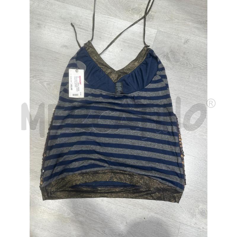 TOP CUSTO RIGHE GRIGIE BLU PALLETTES MARRONI  | Mercatino dell'Usato San giovanni teatino 3