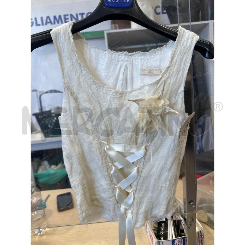 TOP DONNA BIANCO MONNALISA PIUMA  | Mercatino dell'Usato San giovanni teatino 1