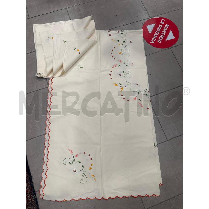 TOVAGLIA BIANCA BORDO ARANCIONE FIORELLINI | Mercatino dell'Usato San giovanni teatino 1