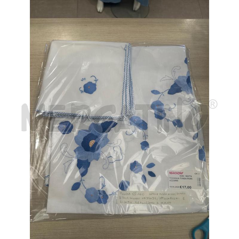 TOVAGLIA TONDA FIORI AZZURRI | Mercatino dell'Usato San giovanni teatino 1