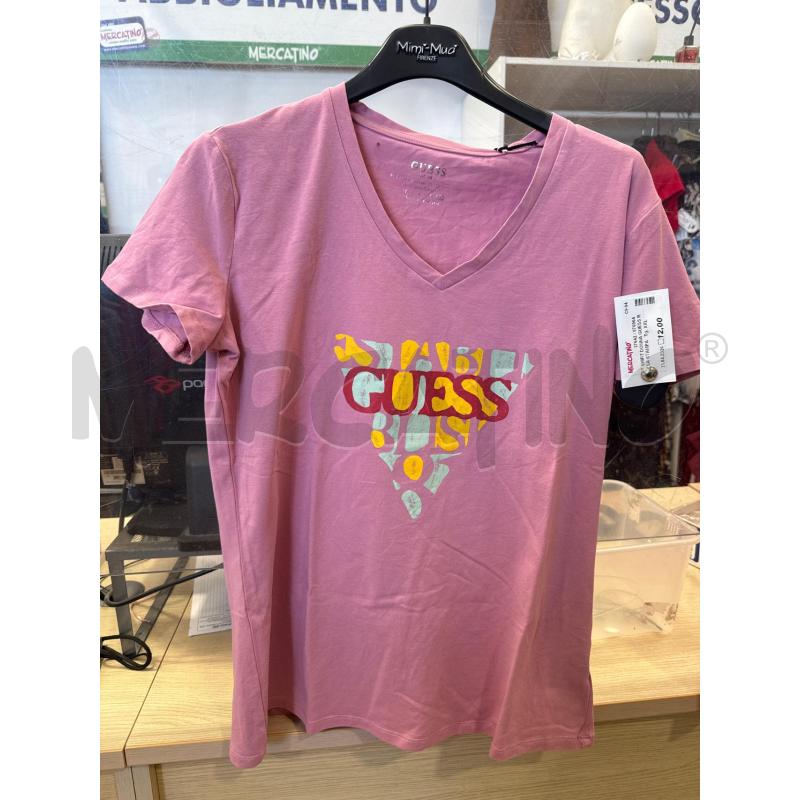 T SHIRT DONNA GUESS ROSA STAMPA  | Mercatino dell'Usato San giovanni teatino 1