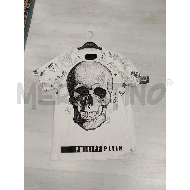 T SHIRT UOMO PHILIPP PLEIN BIANCA TESCHIO STRASS | Mercatino dell'Usato San giovanni teatino 1
