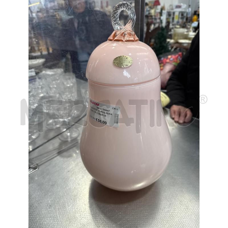 VASOVETRO FORMA PERA ROSA CON COPERCHIO | Mercatino dell'Usato San giovanni teatino 1