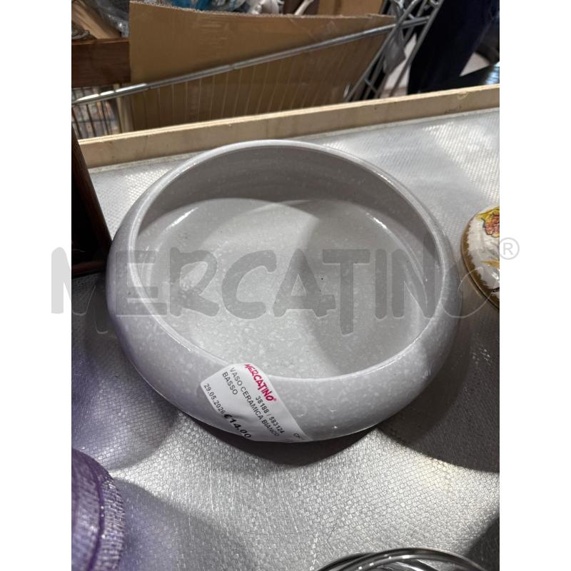 VASO CERAMICA BIANCO BASSO | Mercatino dell'Usato San giovanni teatino 1