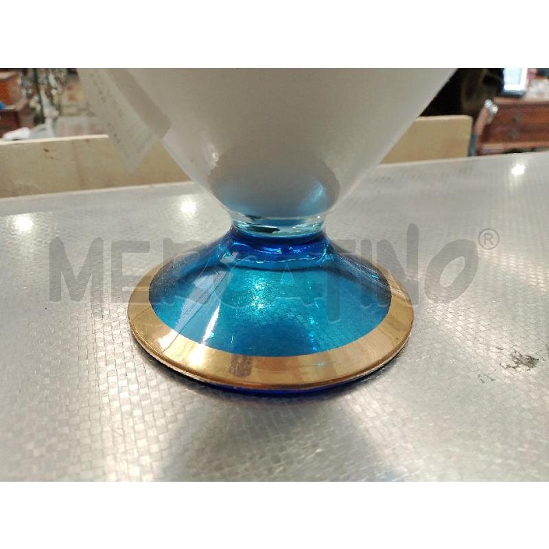 VASO VETRO DECORO AZZURO FIORELLINI | Mercatino dell'Usato San giovanni teatino 3