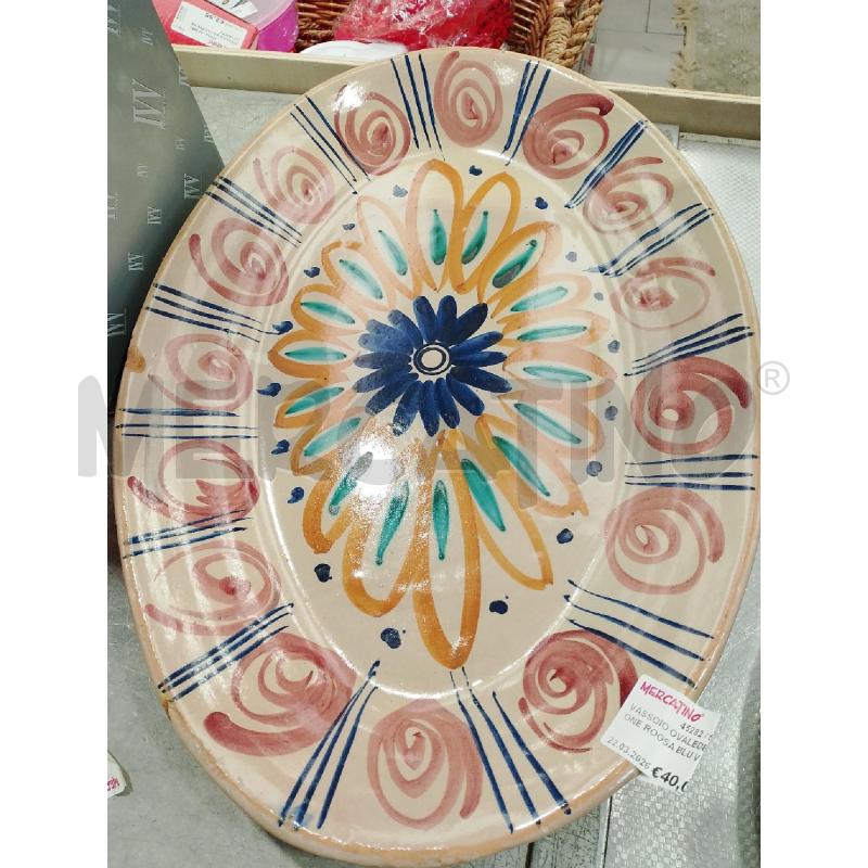 VASSOIO OVALEDECORAZIONE ROOSA BLU VERDE E GIALLA | Mercatino dell'Usato San giovanni teatino 1