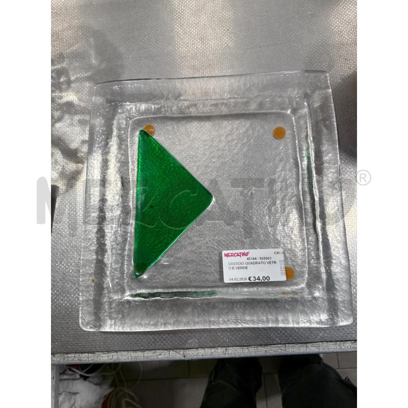 VASSOIO QUADRATO VETRO E VERDE | Mercatino dell'Usato San giovanni teatino 1