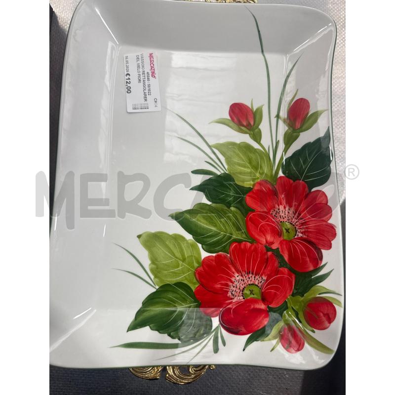 VASSOIO RETTANGOLARER DEL MELO FIORI ROSSI | Mercatino dell'Usato San giovanni teatino 1