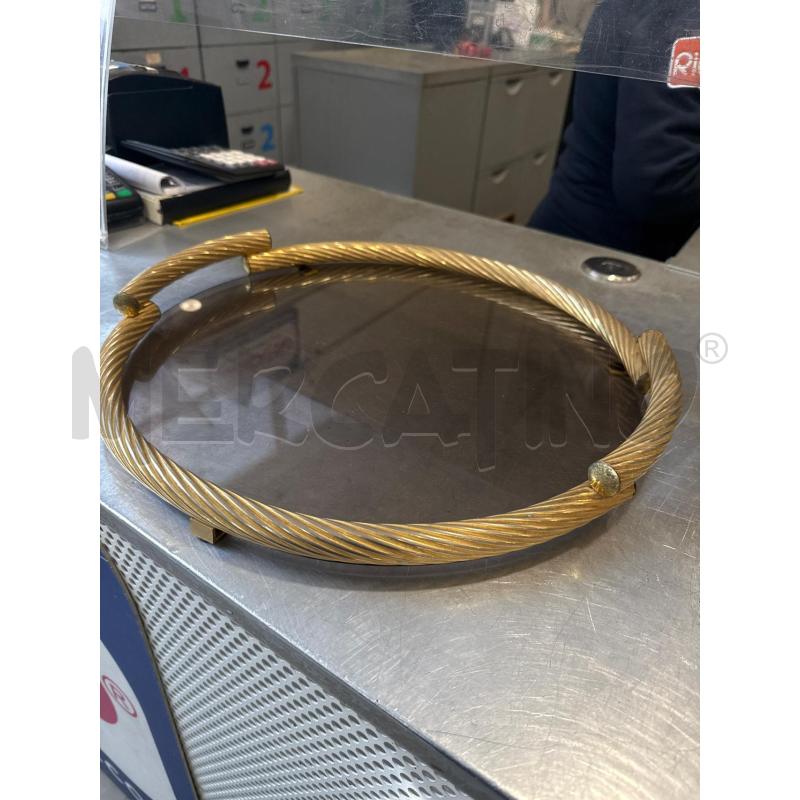 VASSOIO TONDO OTTONE E VETRO | Mercatino dell'Usato San giovanni teatino 1