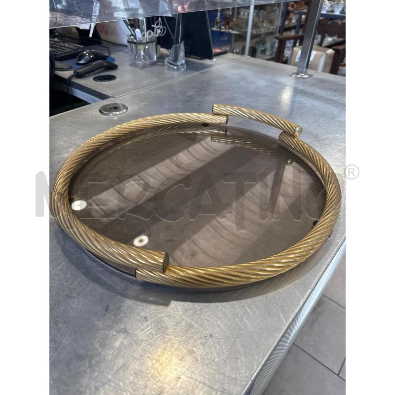 VASSOIO TONDO OTTONE E VETRO | Mercatino dell'Usato San giovanni teatino 2