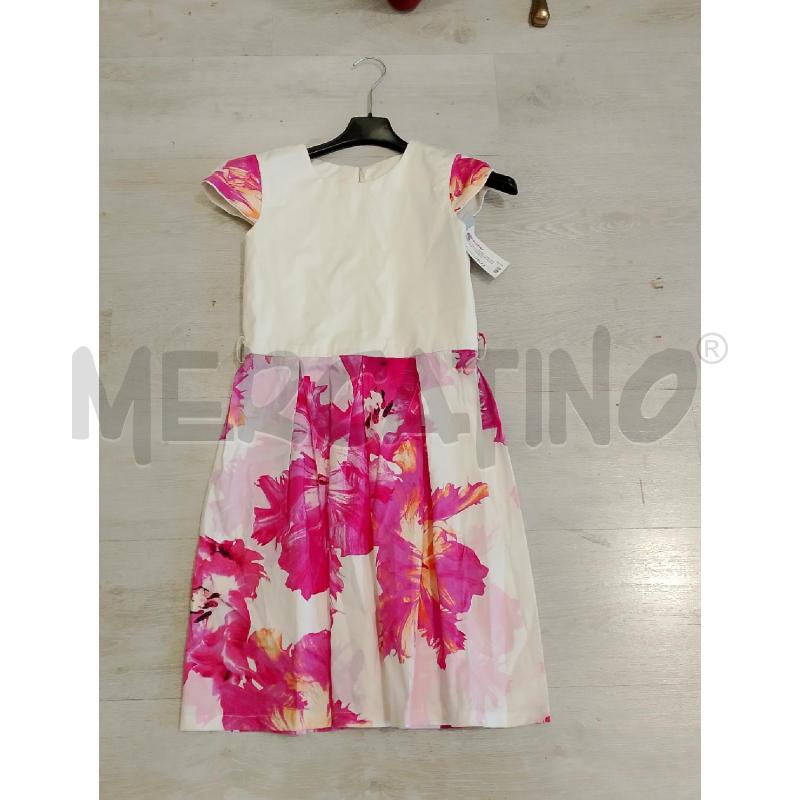 VESTITO BAMBINA MADE IN ITALY BIANCO FIORI ROSA | Mercatino dell'Usato San giovanni teatino 1