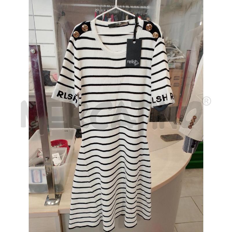 VESTITO BAMBINA RELISH BIANCO RIGHE NERE | Mercatino dell'Usato San giovanni teatino 1
