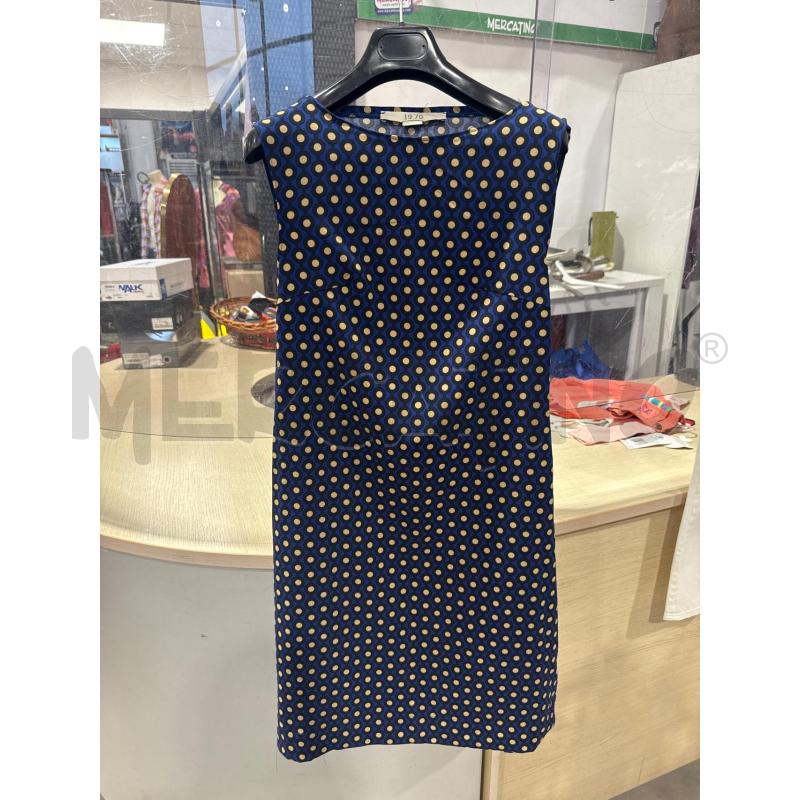 VESTITO DONNA 1970 BLU POIS BEIGE NERI | Mercatino dell'Usato San giovanni teatino 1