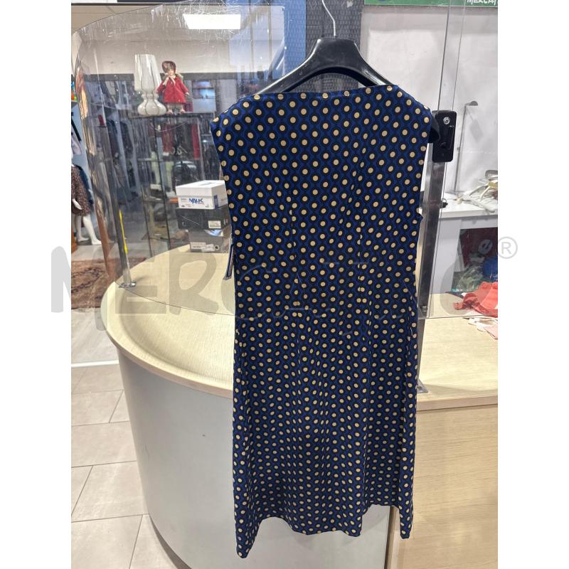 VESTITO DONNA 1970 BLU POIS BEIGE NERI | Mercatino dell'Usato San giovanni teatino 2