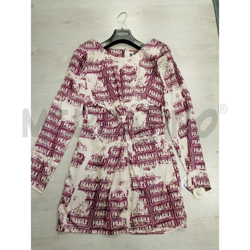 VESTITO DONNA ANDY WARHOL BEIGE SCRITTE VIOLA | Mercatino dell'Usato San giovanni teatino 1