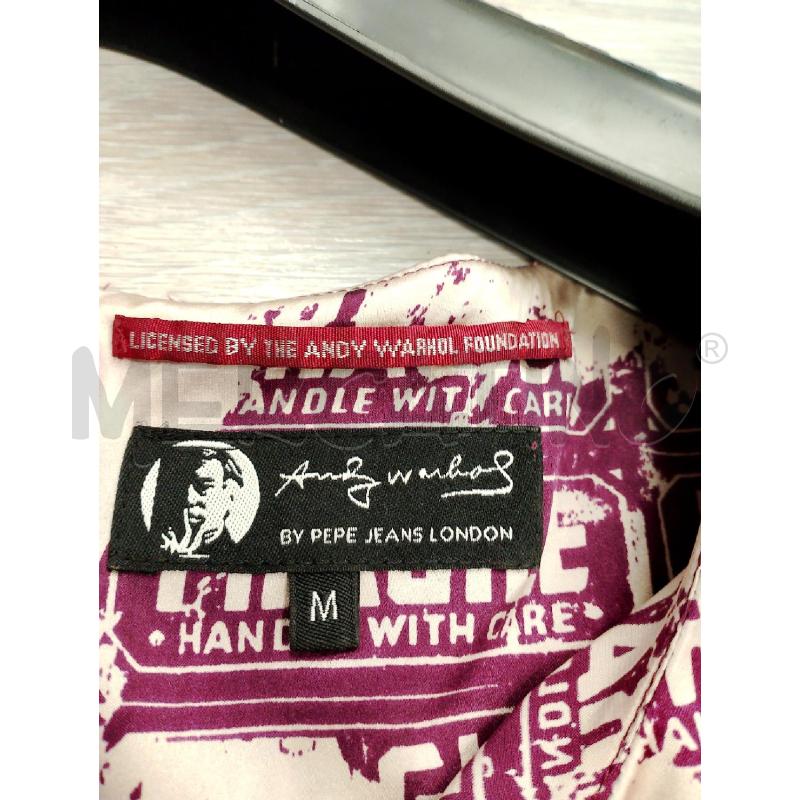 VESTITO DONNA ANDY WARHOL BEIGE SCRITTE VIOLA | Mercatino dell'Usato San giovanni teatino 2