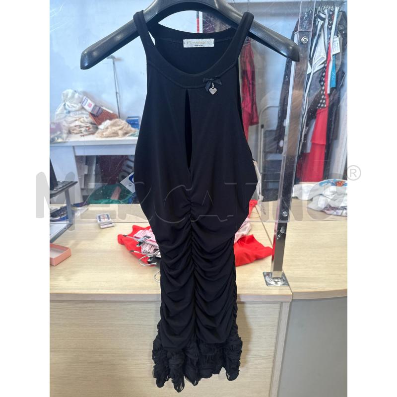 VESTITO DONNA ARTIGLI NERO ARRICCIATO SOTTO ROSE | Mercatino dell'Usato San giovanni teatino 1