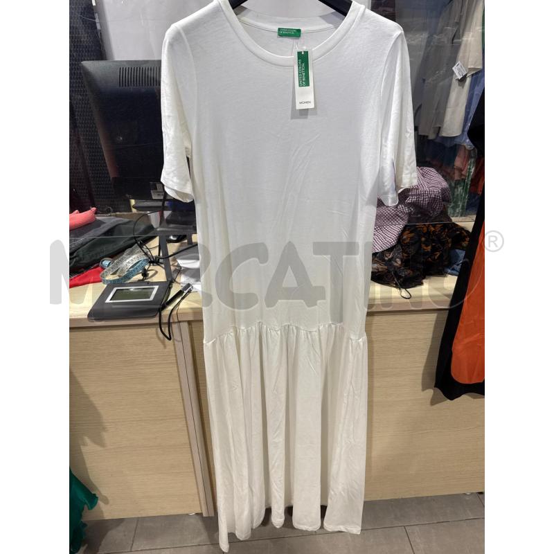 VESTITO DONNA BENETTON BIANCO LUNGO | Mercatino dell'Usato San giovanni teatino 1
