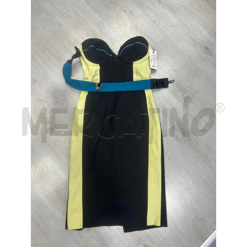 VESTITO DONNA CELYN B NERO GIALL CINTURINA BLU | Mercatino dell'Usato San giovanni teatino 1