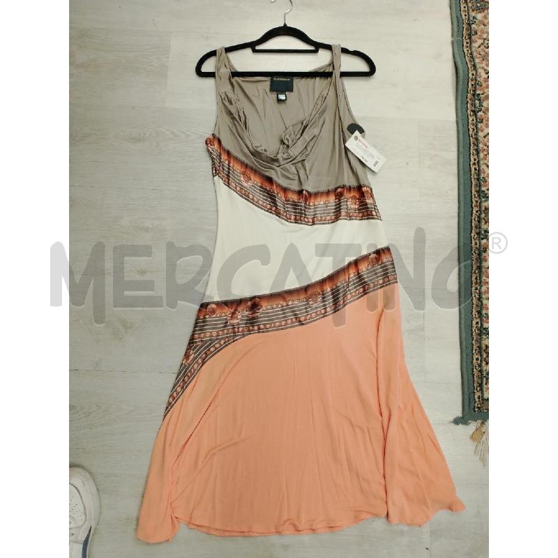 VESTITO DONNA CLASS ROBERTO CAVALLI ARANCIONE BIANCO BEIGE  | Mercatino dell'Usato San giovanni teatino 1