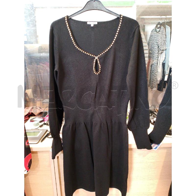 VESTITO DONNA DENNY ROSE NERO COLLO BRILLANTINI TG L  | Mercatino dell'Usato San giovanni teatino 1