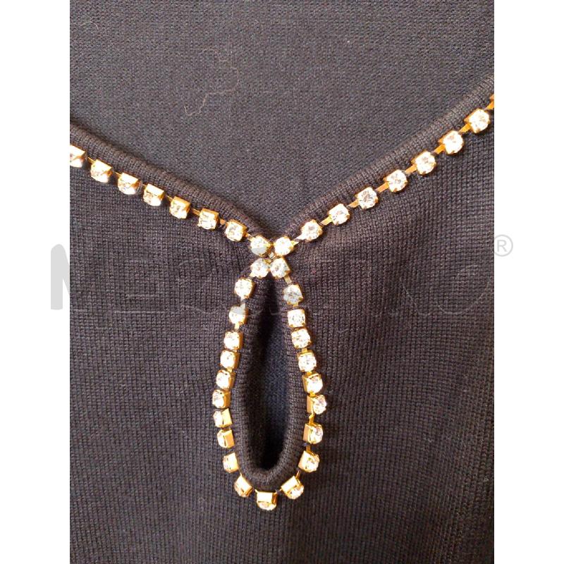 VESTITO DONNA DENNY ROSE NERO COLLO BRILLANTINI TG L  | Mercatino dell'Usato San giovanni teatino 3