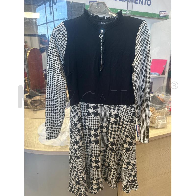 VESTITO DONNA DESIGUAL BIANCO NERO MANICA LUNGA  | Mercatino dell'Usato San giovanni teatino 1