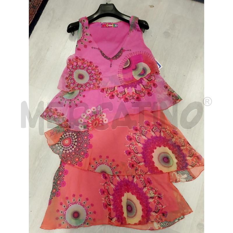 VESTITO DONNA DESIGUAL FUCSIA ARANCIONE  | Mercatino dell'Usato San giovanni teatino 1